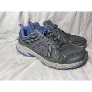 Sketchers Hillcrest Trail Shoes Womens Size 7.5 Gray Blue
